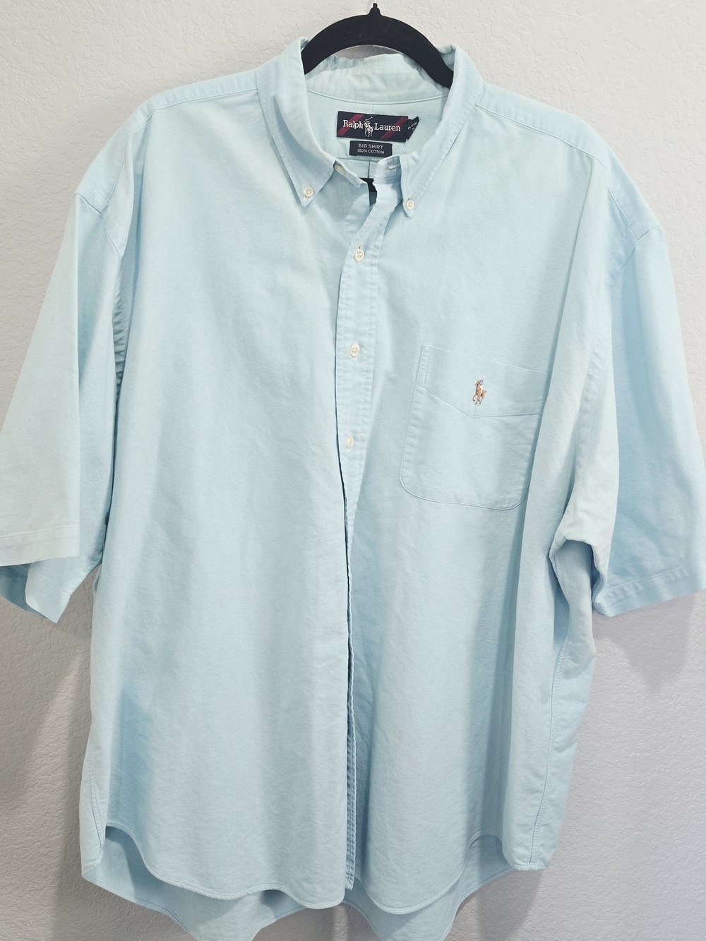 Vintage Ralph Lauren Big Shirt Oxford Button Down Mens XL Light Blue Cotton